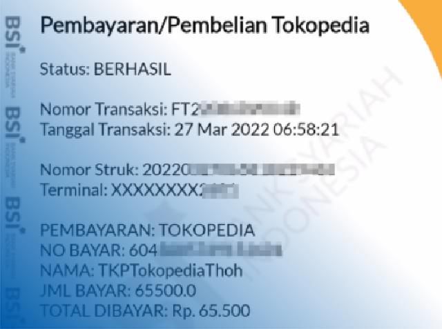 7 Ciri-Ciri Bukti Transfer BSI Mobile Asli Paling Penting 3 Contoh Transfer BSI Mobile Asli