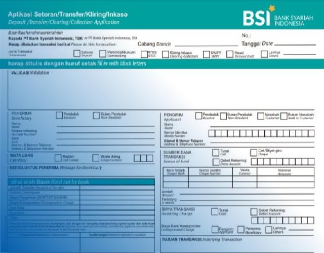 Form Setor Tunai BSI: Cara Isi, Jenis Formulir, dan Ketentuan Lengkap 2 Form Setor Tunai BSI